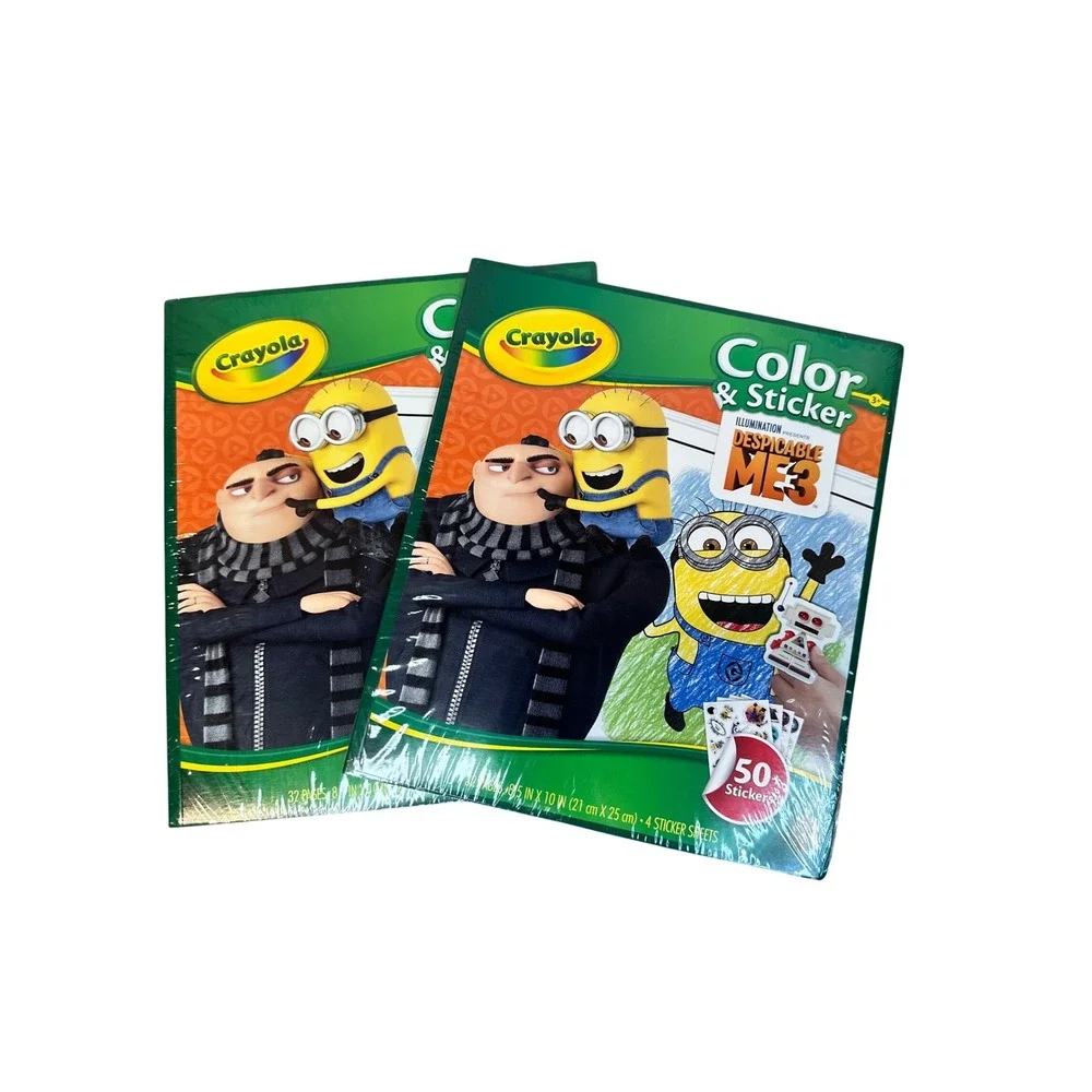 Crayola Color & Sticker Book Kids 2-Pack Multi Despicable‎ Me 3 Minions Art Set